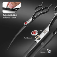 Dog Grooming Scissors Kit with Safety Round Tips - Pro Black - image 2