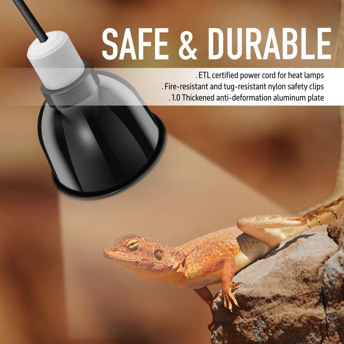Reptile Light Fixture, 5.5'' Standard Dome for Reptile Basking Bulb Light/Heat Lamp/Ceramic Heat - 1-Pack / 5.5'' Standard Dome - image 3