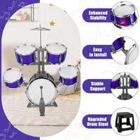 Kids Jazz Drum Set Toys for 3-7 Year Olds - Blue - image 2