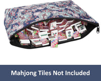 GUSTARIA empty mahjong tiles bag with blue print and zipper closure - view 6