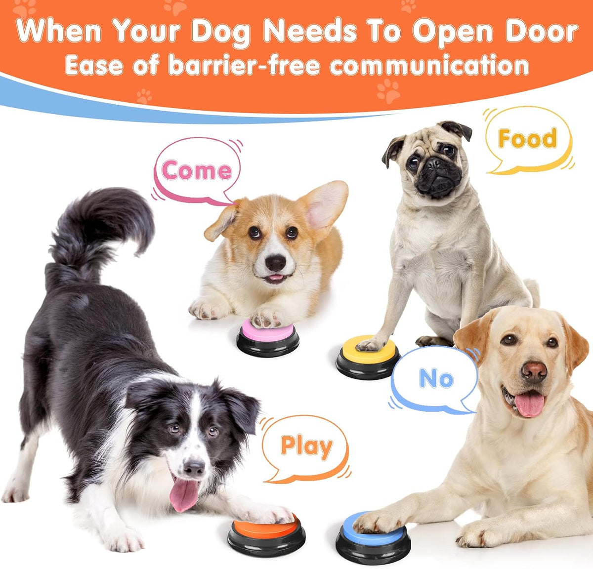 Dog Buttons for Communication, Talking Buttons for Dogs - 6 Pack - image 3