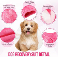 Lukovee Recovery Suit for Dogs, Onesie Surgery Recovery Suit for Female Male Dogs, Abdominal Wounds Cone E-Collar Alternative Prevent Licking Spay Recovery Suit (Pink,Medium)