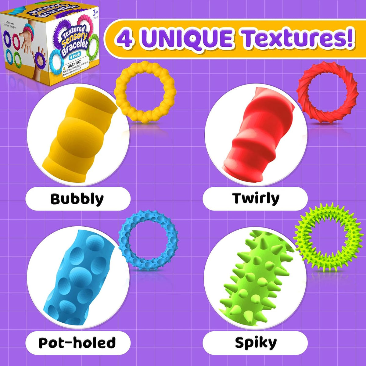 Sensory Toys Fidget Prizes for Kids Adults 4 Pack Stretchy - 4 Pack / 4 - image 4