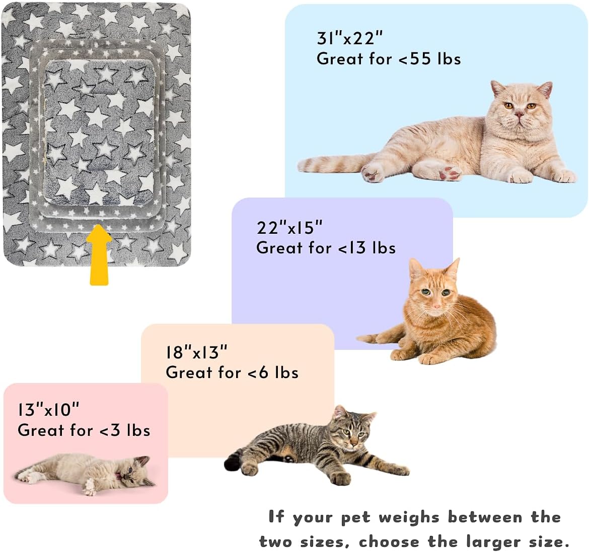 2 Pack Cat Blanket for Indoor Cats - Stars / 22X15 in - image 3