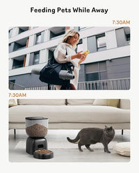 Automatic Cat Feeder, Cat Food Dispenser Battery-Operated with 180-Day Battery Life, Timed Pet Feeder for Cats and Dogs, Desiccant Bag, Programmable Portion Control, 4 Daily Meals, 10s Voice Recorder