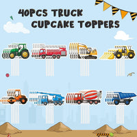 WERNNSAI 36 farm cupcake toppers with cow, pig, sheep, horse and house designs - view 31