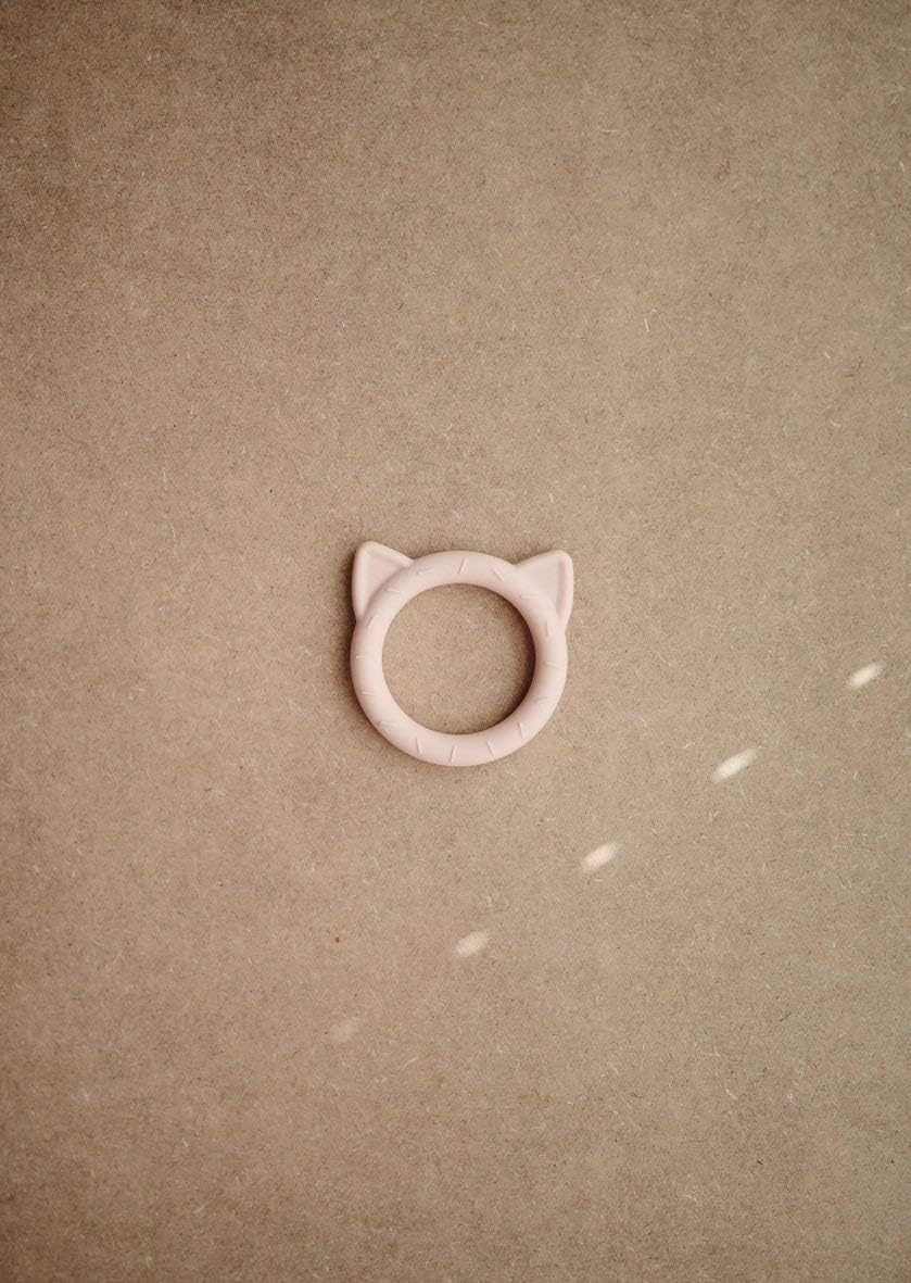 mushie Silicone Baby Teether Toy - Cat (Blush) - image 2