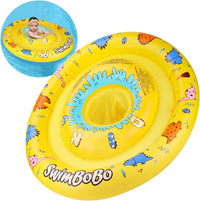 Inflatable Baby Swimming Float with Safety Seat Fun Swimming Pool - Colorful Dinosaur