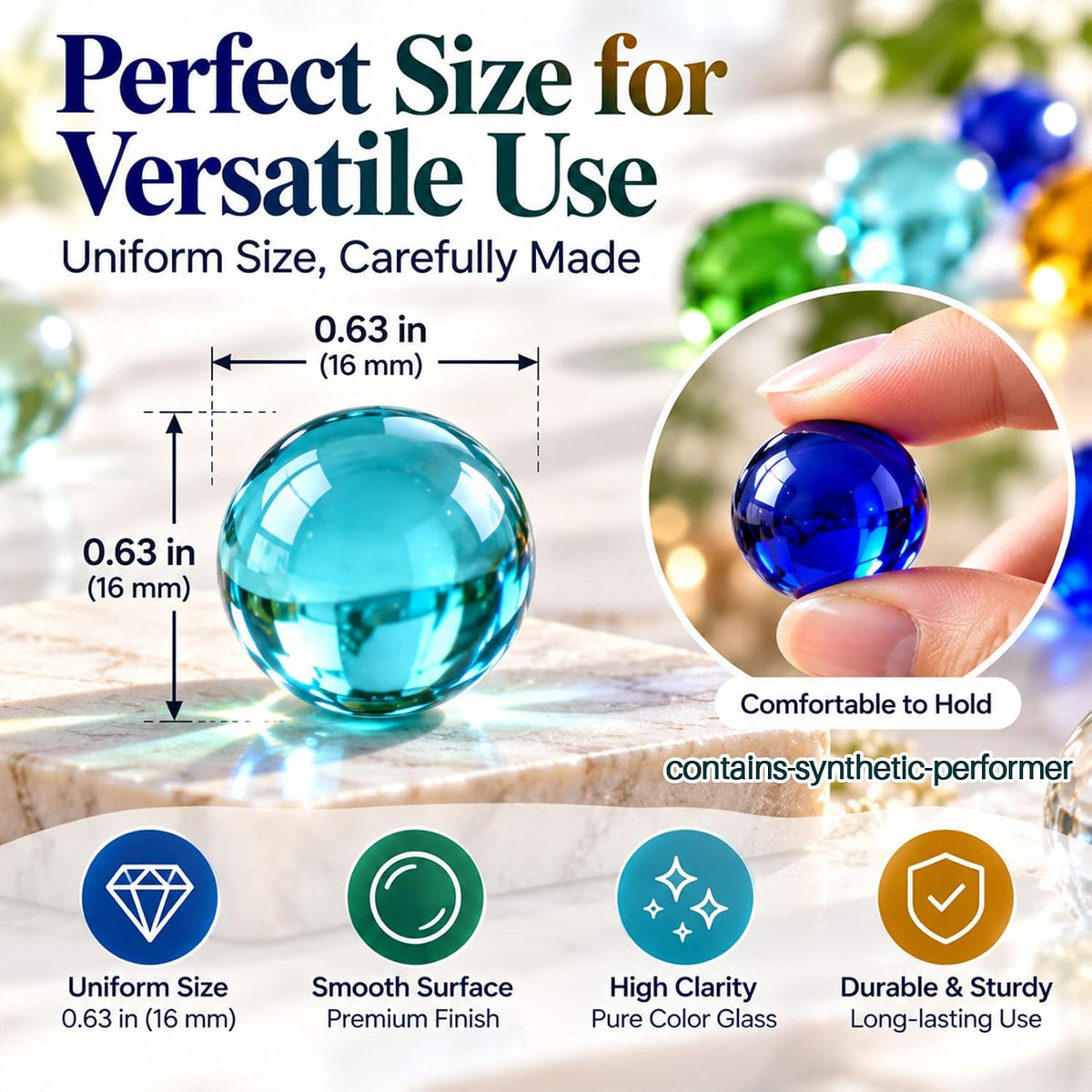 Sukh 78 Pcs Glass Marbles - 78 Pcs - 6 Colors - image 3