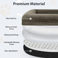 WNPETHOME Human Dog Bed for Adult, Washable Dog Couch with Removable Waterproof Cover, Orthopedic Large Pet Sofa Bed with Bolster Sides for Sleeping