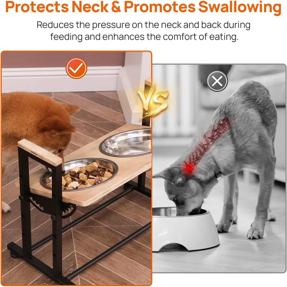 Adjustable Height Pet Feeder Stand with 2 Dishwasher-Safe Stainless - image 3