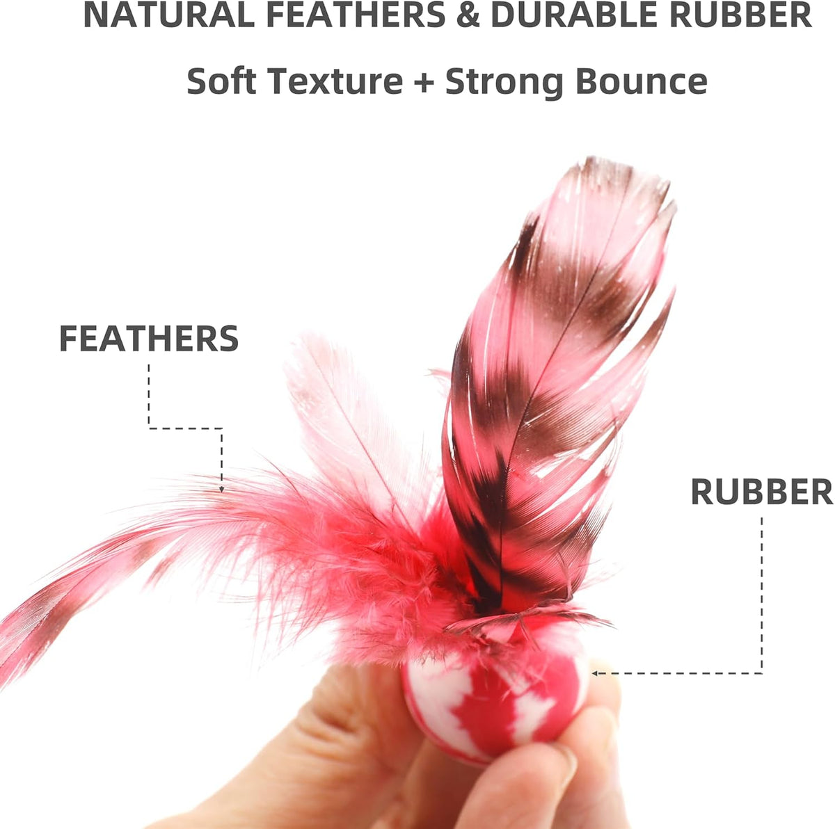Feather Chase & Fetch Balls for Indoor Cats - image 2