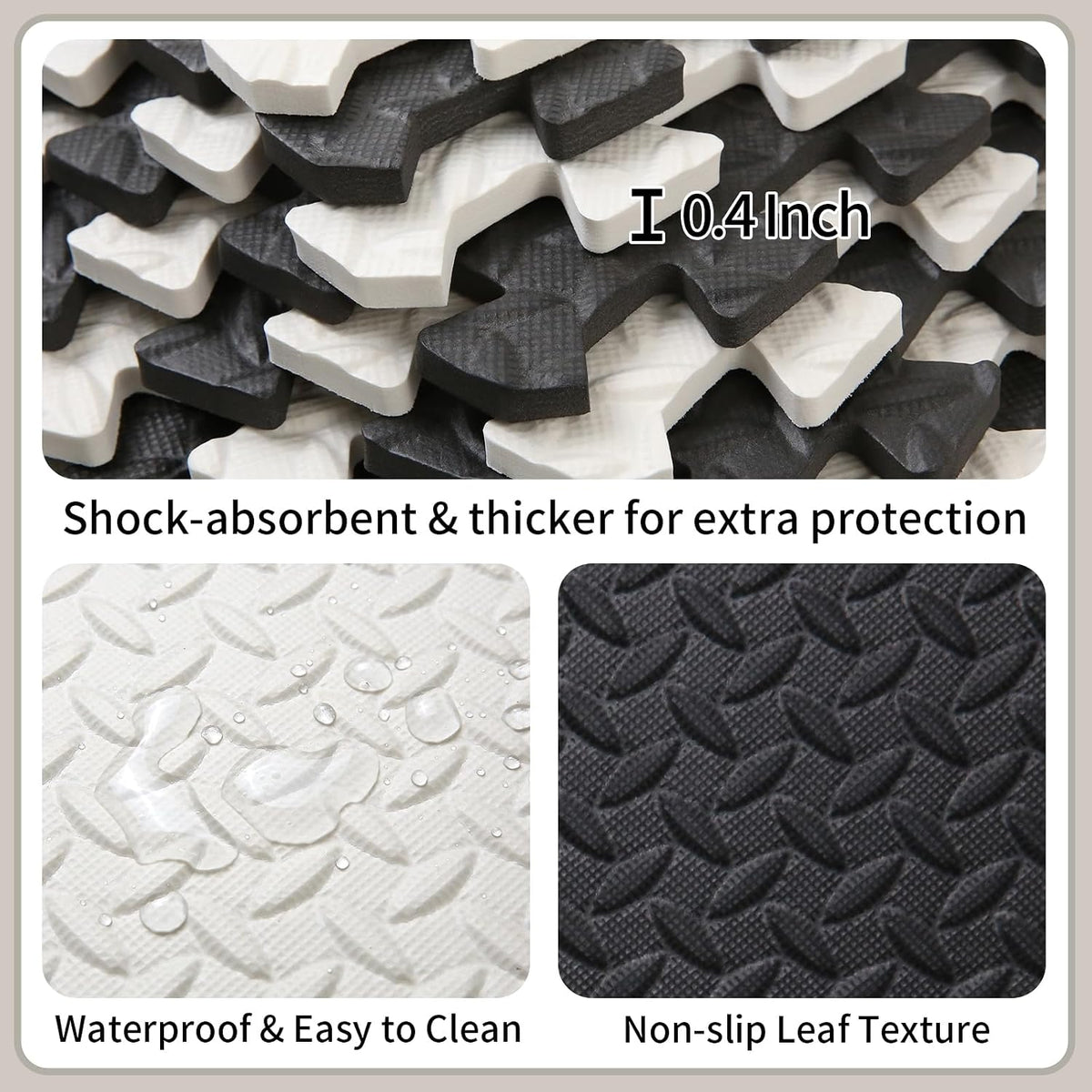 Foam Play Mat for Baby, Soft Non-Toxic Baby Playmat - White/Black / 36 Pcs/70.8*70.8 - image 3