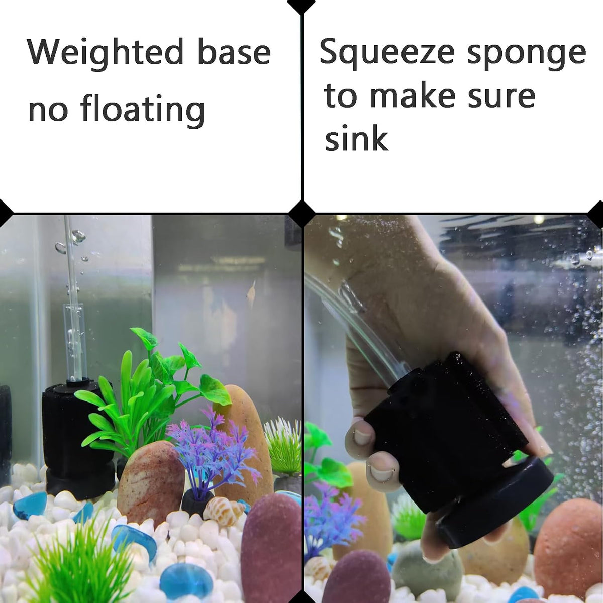 AQUANEAT 3 Pack Aquarium Bio Sponge Filter Breeding Fry Betta Shrimp - Small up to 10Gal - image 4