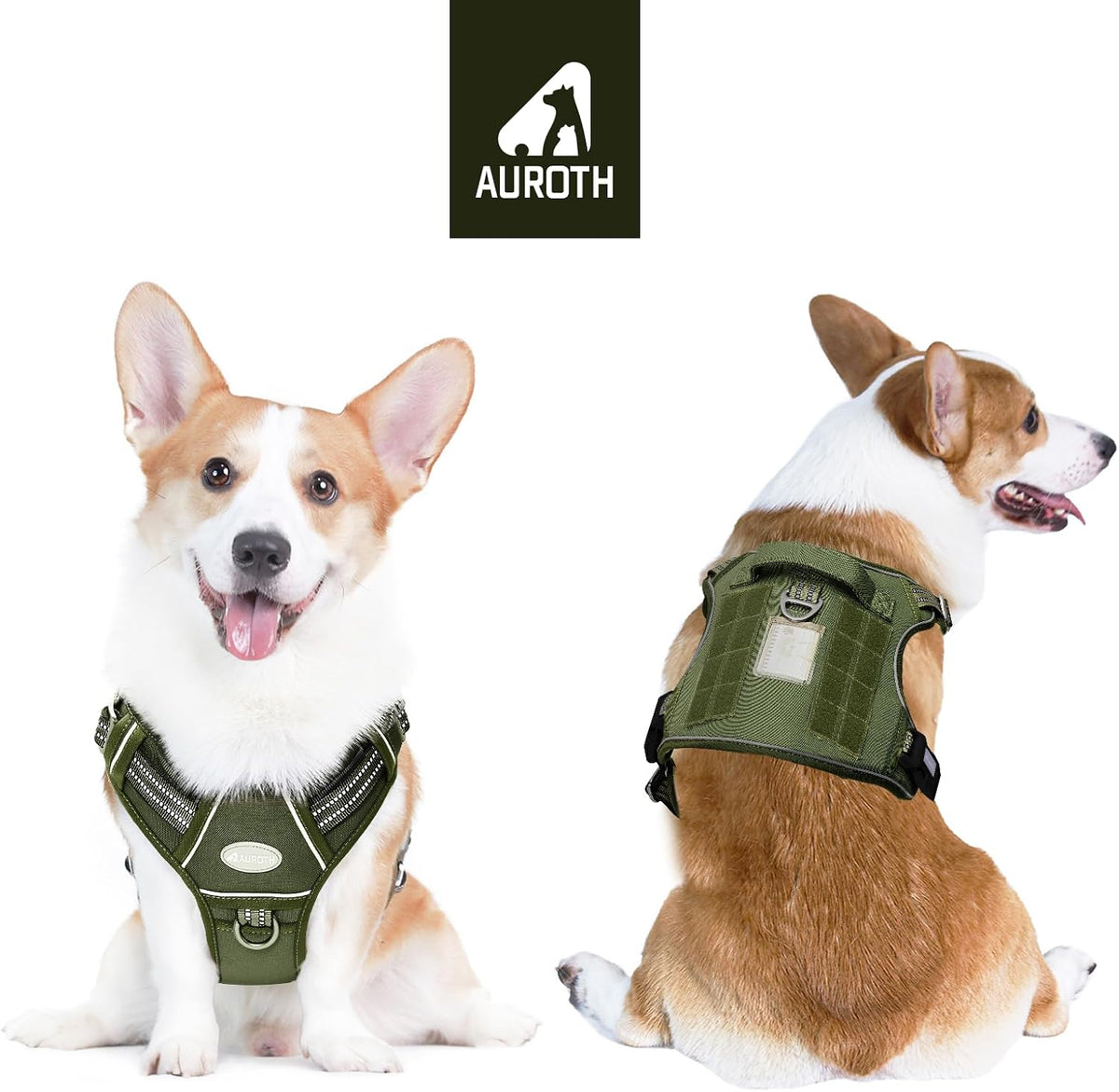 AUROTH Dog Harness for Large Dogs - Green - Deep Enrich / M(Neck:16-22",Chest:22-33"),35-50 lbs - image 2