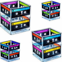 4E's Novelty Cassette Tape Bucket Centerpiece 80s Party Supplies - 4