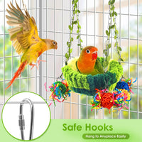 KATUMO Bird Nest, Conure Breeding Bed Parrotlet Snuggle Nest Lovebird Bed Bird Swing Bed for Small - 5.5"L x 5.5"W x 3.0"Th / Green - image 3