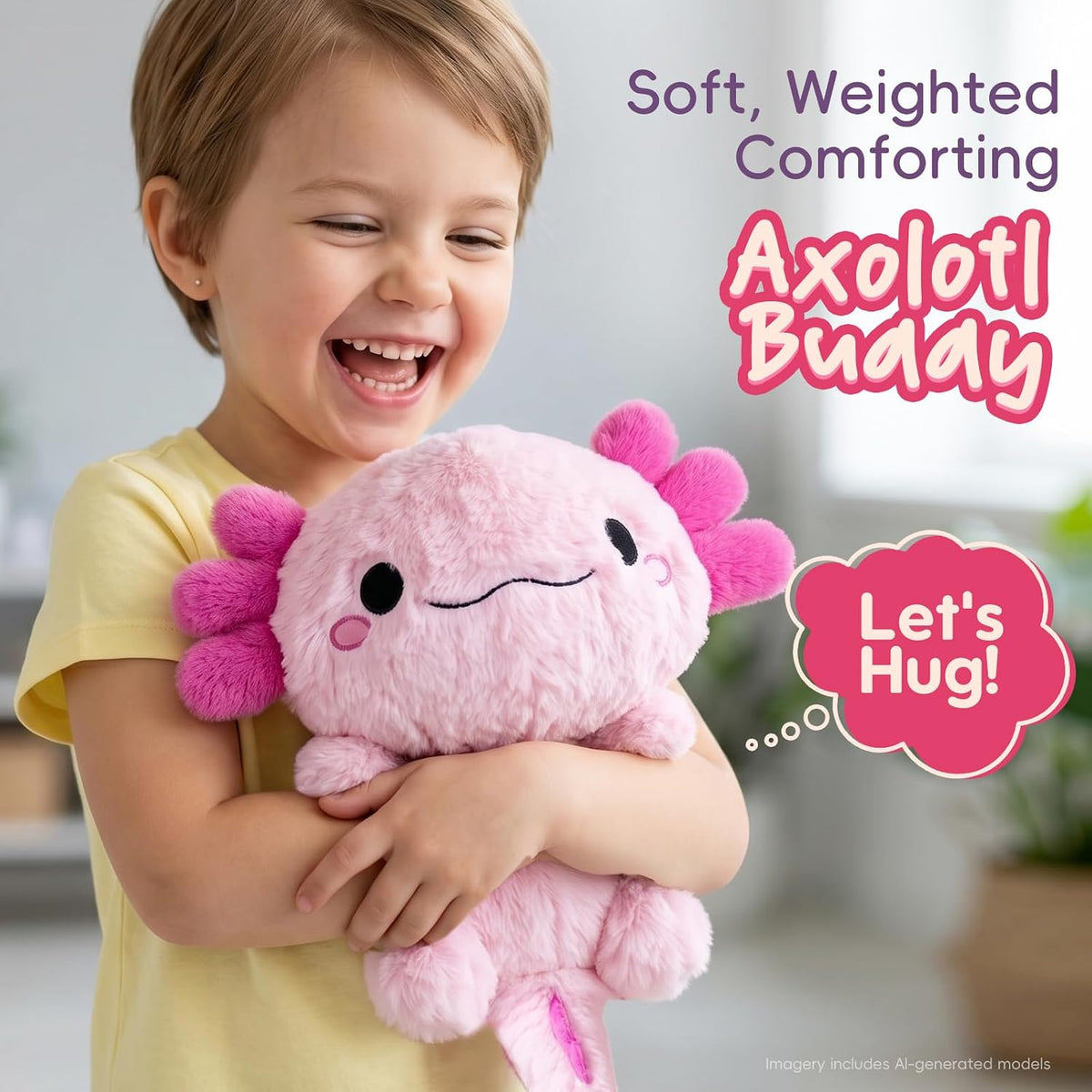 Highland Cow Stuffed Animals - Pink Axolotl - image 2