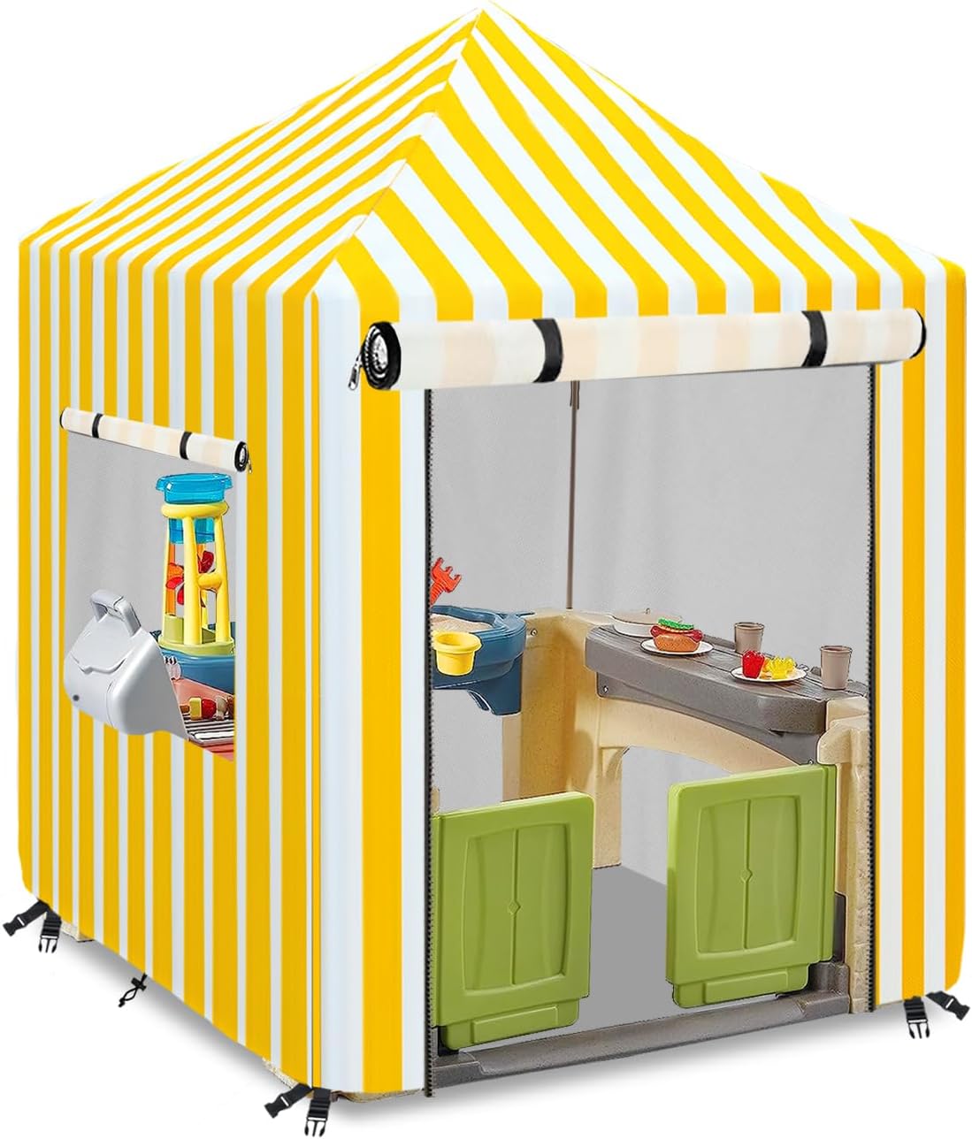Hadisi black 600D waterproof outdoor kids playhouse cover with zippered front door - view 2