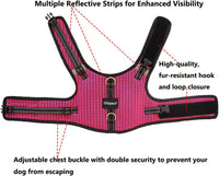 Mini Dachshund Harness, No Armpit Rub, Escape Proof, Reflective - Rose Red / S: Chest 32-41cm (12.5"-16") - image 3