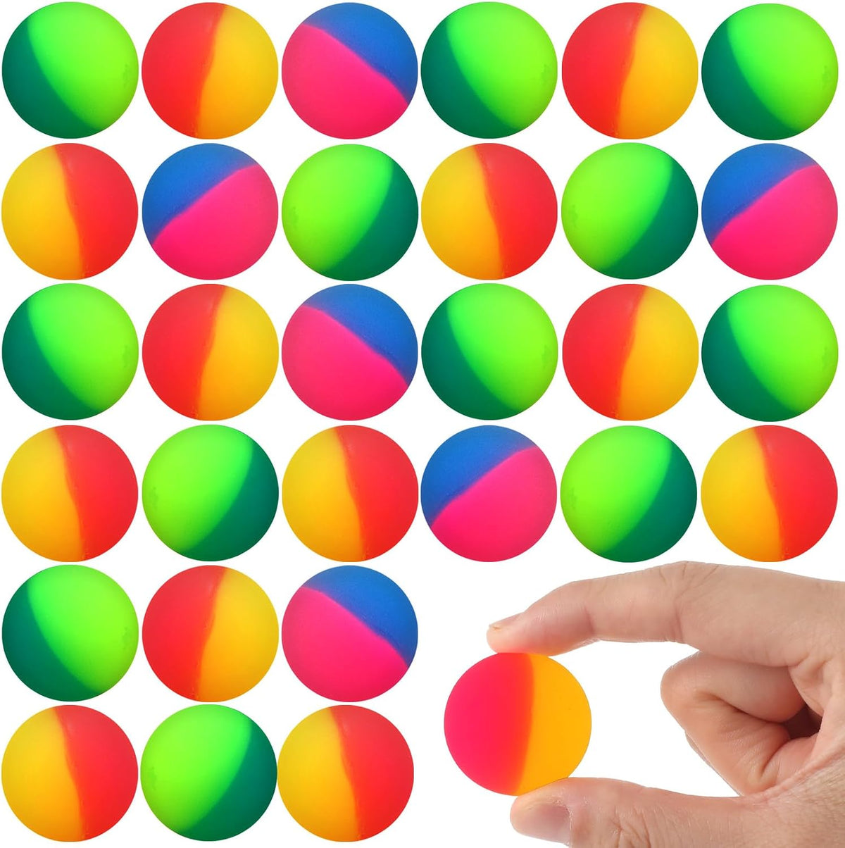 Jenaai 50 pack 45 mm two-color rubber bouncy balls - view 8