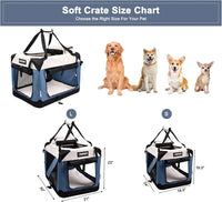 JESPET 3 Door Soft Dog Crates Kennel - 6-Lake Blue / Small(24"L x 16.5"W x 16.5"H) - image 3