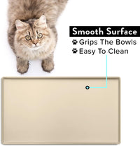 CatGuru Premium Cat Food Mat - 19"L x 11"W / Sand - image 3