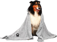 Dogvingpk Dog Towels for Drying Dogs 2 Pack - Grey / XL-55" * 36"