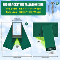 BeneLabel green A-frame middle swing set bracket made of powder coated steel - view 21