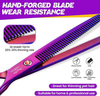 JASON Grooming Scissors for Dogs - Sharp Thinning Dog Shear with Muffler Pad, Stainless Steel Dog Grooming Shears Professional Texture Scissors for Pets