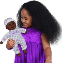 New York Doll Collection 11 inch soft body baby doll in polka dot onesie with pacifier and blanket - view 14