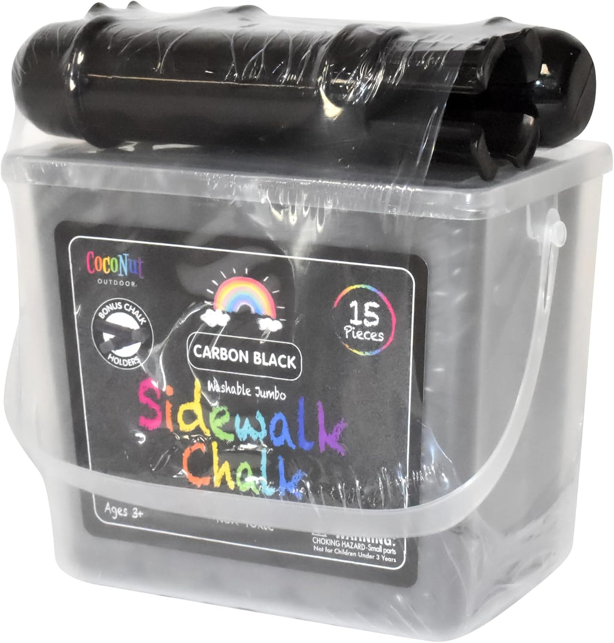 CocoNut Outdoor jumbo sidewalk chalk bucket with 40 thick chalk sticks in 7 colors - view 12