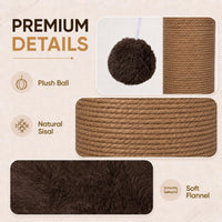 PAWSCRAT 32-Inch Tall Cat Scratching Post, Sisal - X-Large / Chocolate Brown - image 4