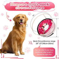 Inflatable Dog Cone Collar with Detachable Enhanced Anti-Licking Shield, Soft Neck Donut Collar for Dogs After Surgery, Adjustable Dog Cone Alternative for Large Medium Small Dogs & Cats