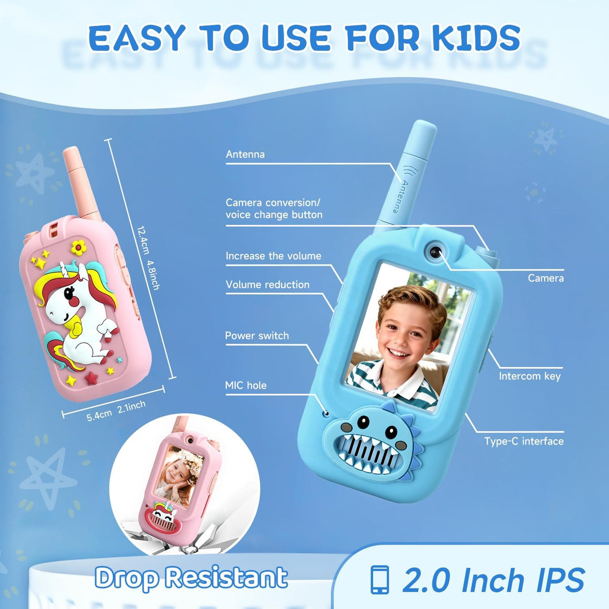 Kids Video Walkie Talkies - bd/pu co - image 2