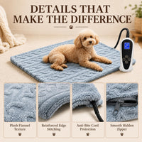 Large Dog Heating Pad 34×21in Obtained MET&UL Dual Certification-Gray – Essentials for Dogs - Grayish blue / 28x18 in - image 2