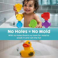BUNMO Bath Toys Suction, Connect, Build, Create - XL Fun Shapes - 10 Pk - image 3
