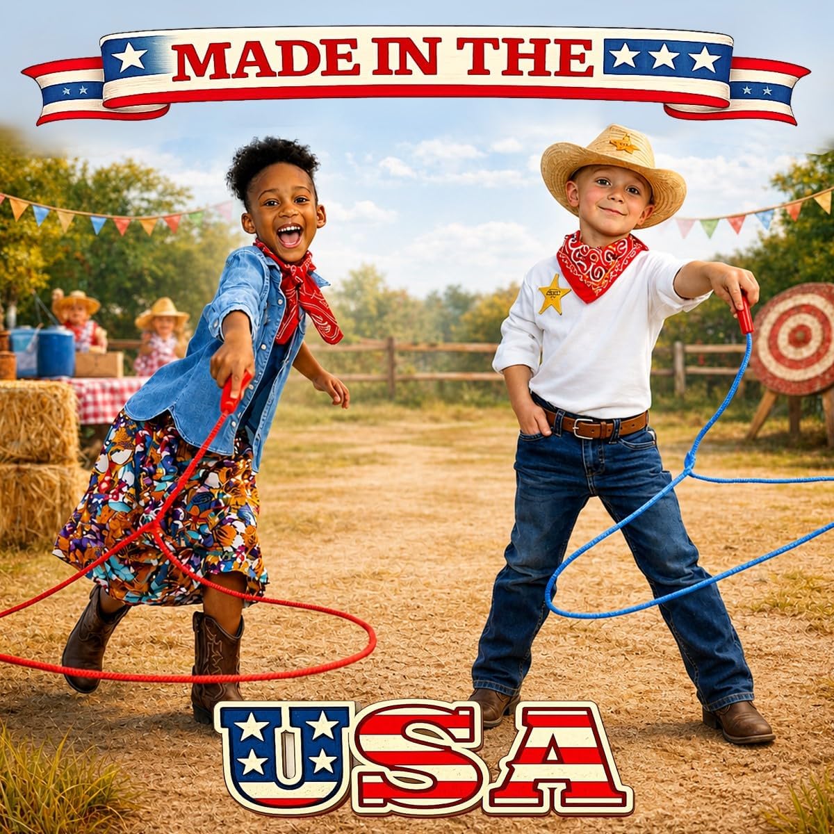 Made in USA, Children’s Cowboy Kiddie Trick Rope Lasso Pre-Tied - Pink - image 2