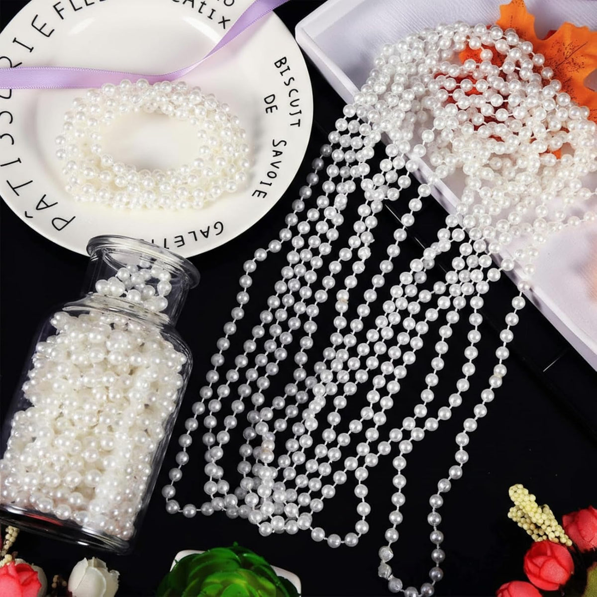 Hicarer 24 Pcs 31.5 Inch White Faux Pearl Necklaces Bulk – Fun for Kids & Family - 100 - image 3