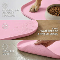 Non-Slip Silicone Dog Food Mat for Food and Water - 45 x 30 cm / Pink - image 4