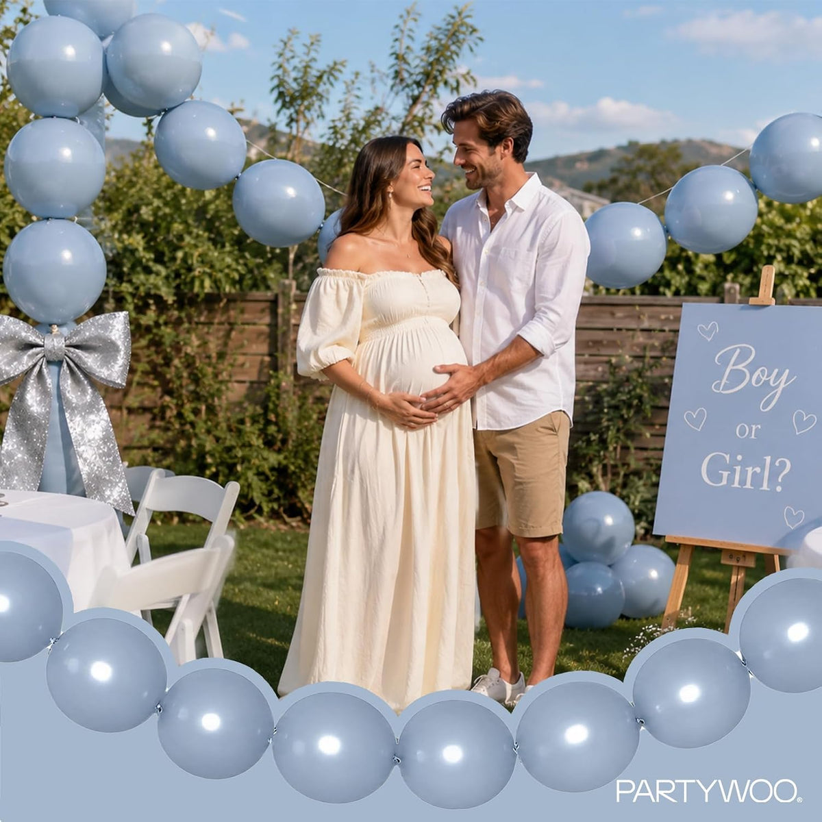 PartyWoo 100 white 6 inch linking balloons for garlands and arches - view 14