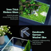 2 Gallon Glass Fish Bowl with Decor - 2 gal square - image 4