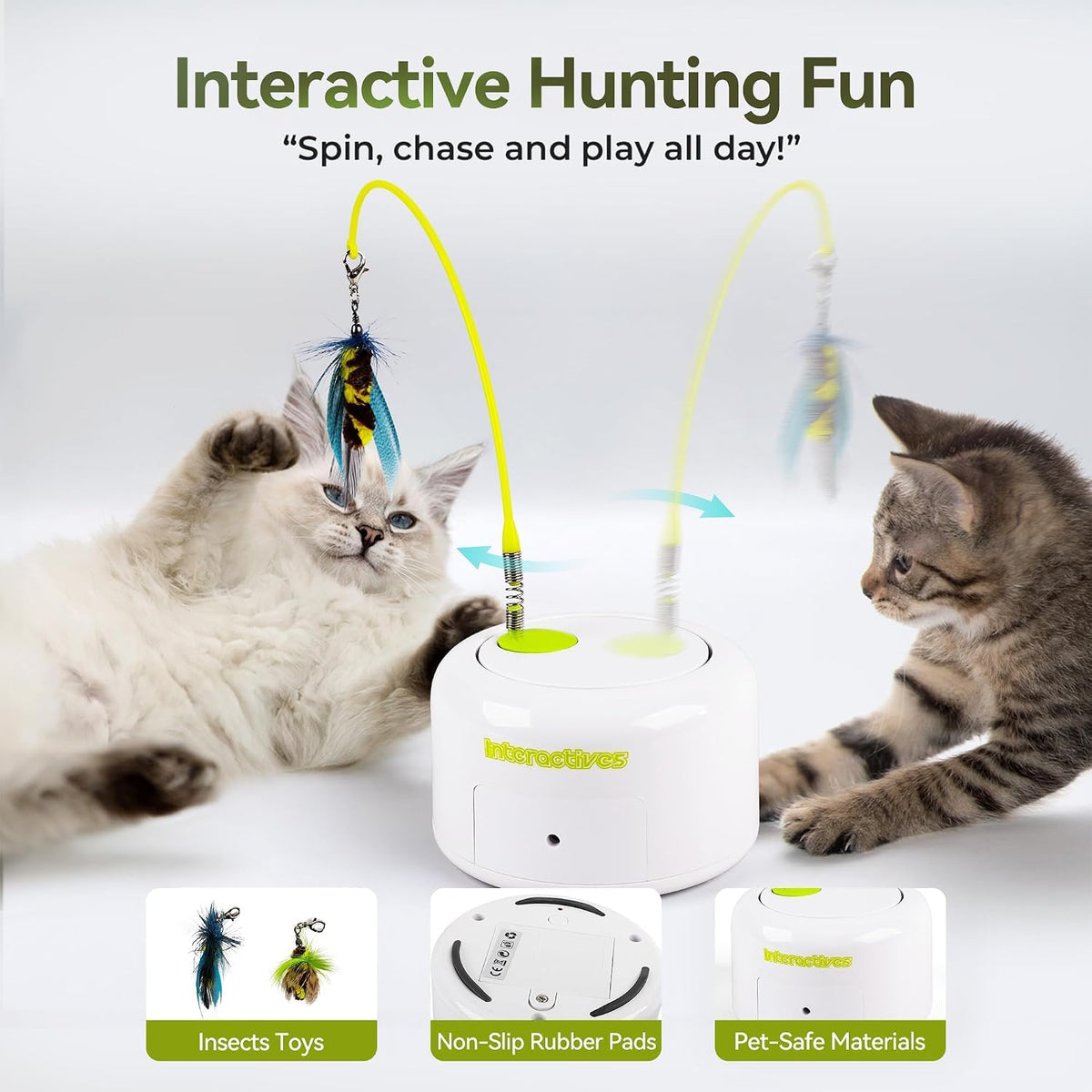 All for Paws Cat Toys Interactive Butterfly Flutter Bug Cat Automatic - bug - image 2