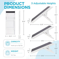 Internet's Best Adjustable Pet Ramp - White - 16" - image 2