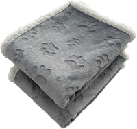 Pet Blankets for Cats, Waterproof Cat Blanket Washable - Grey / 25"x30" (Pack of 2)