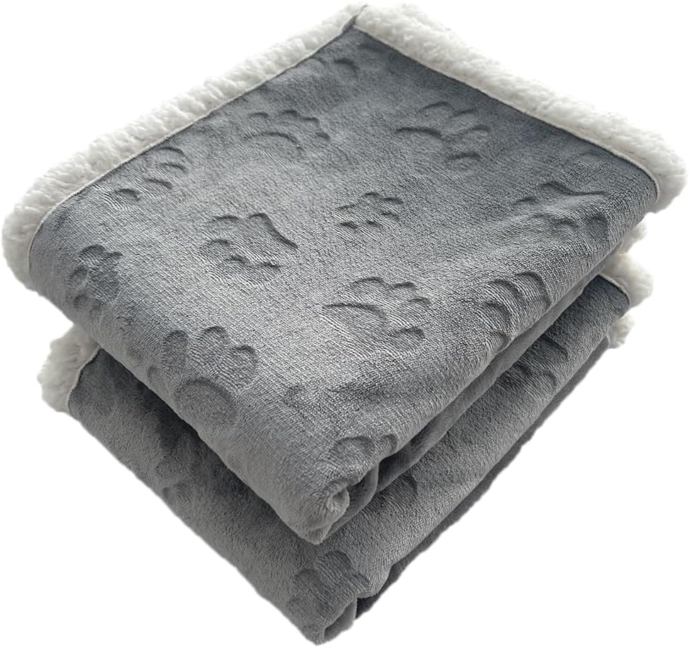 Pet Blankets for Cats, Waterproof Cat Blanket Washable - Grey / 25"x30" (Pack of 2)