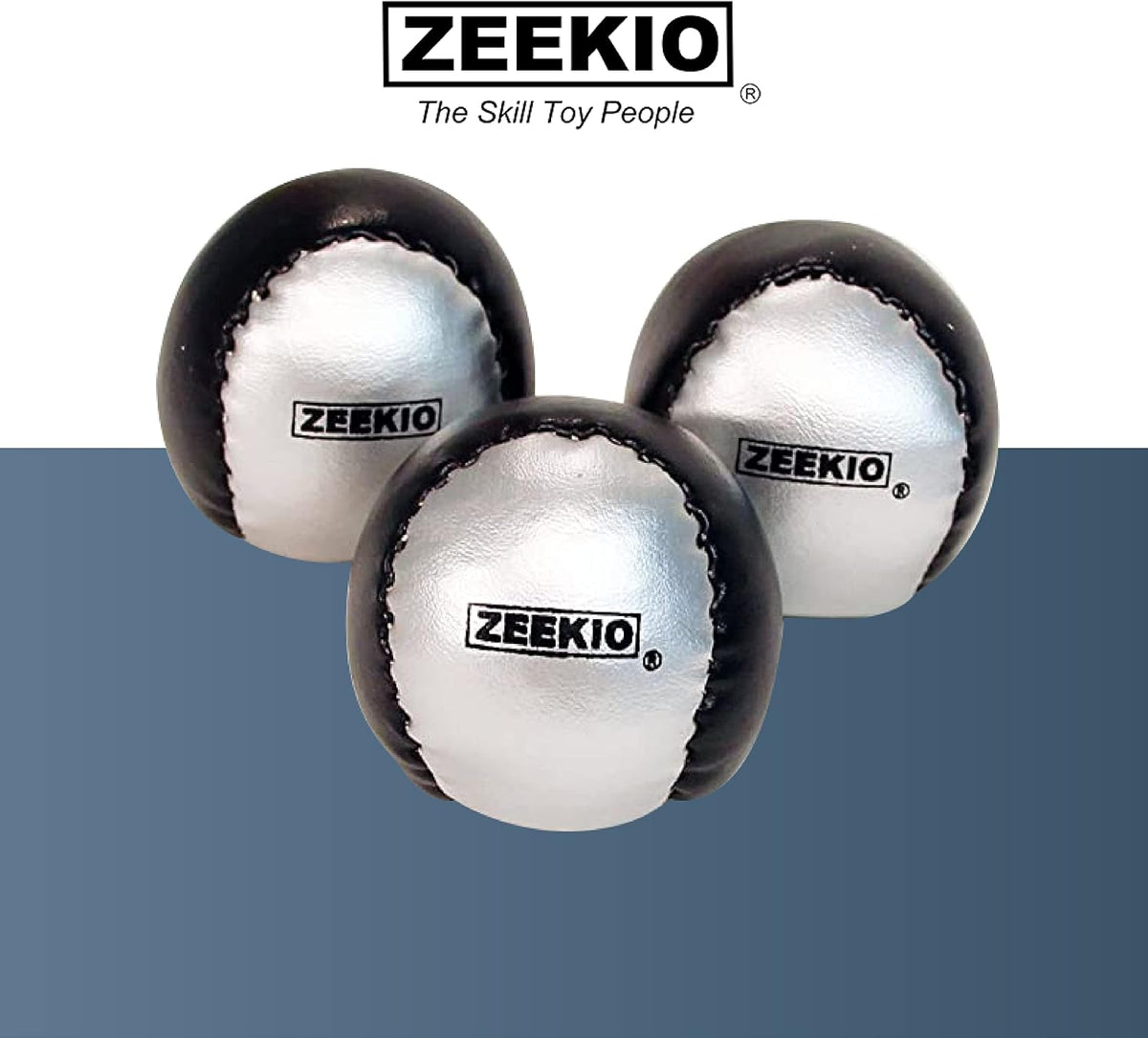 Zeekio pack of 3 beginner juggling balls with synthetic leather panels and millet fill