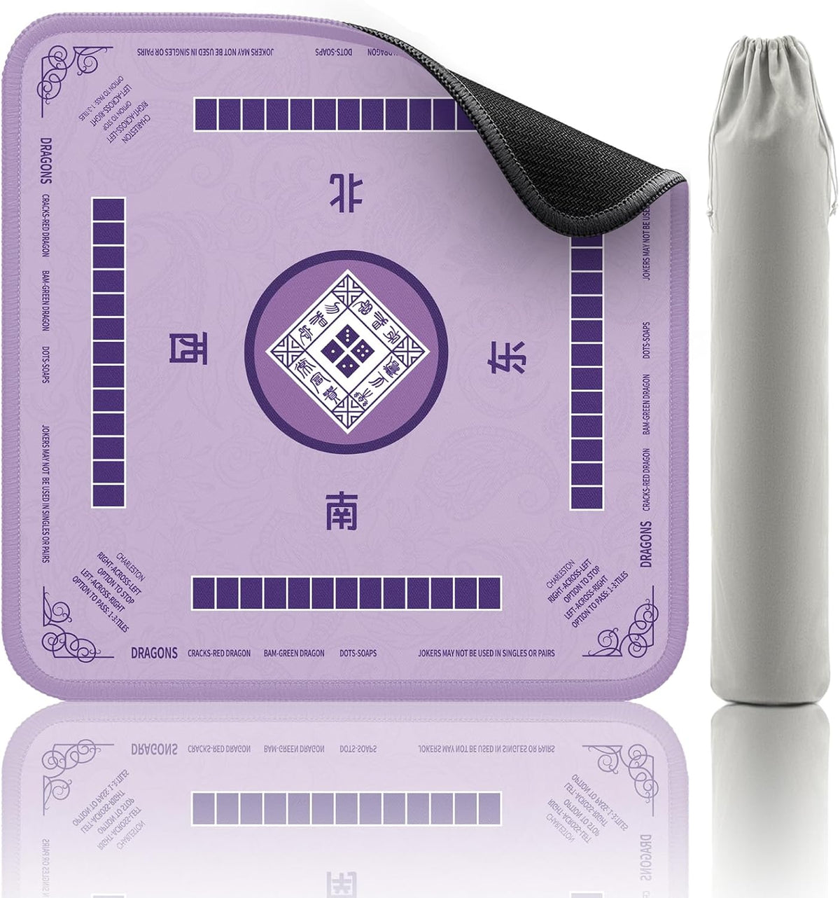 2F22E Mahjong Mat for Table 32.4" x 32.4" - Purple