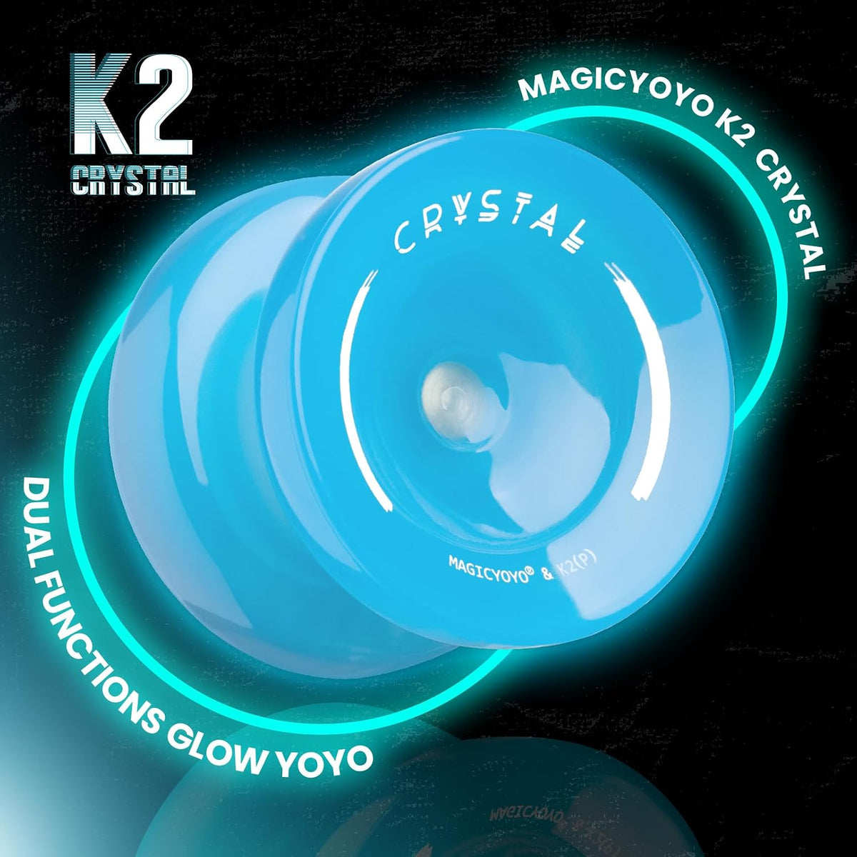MAGICYOYO K2 Yoyo Professional Glow in The Dark - Glow Blue - image 2