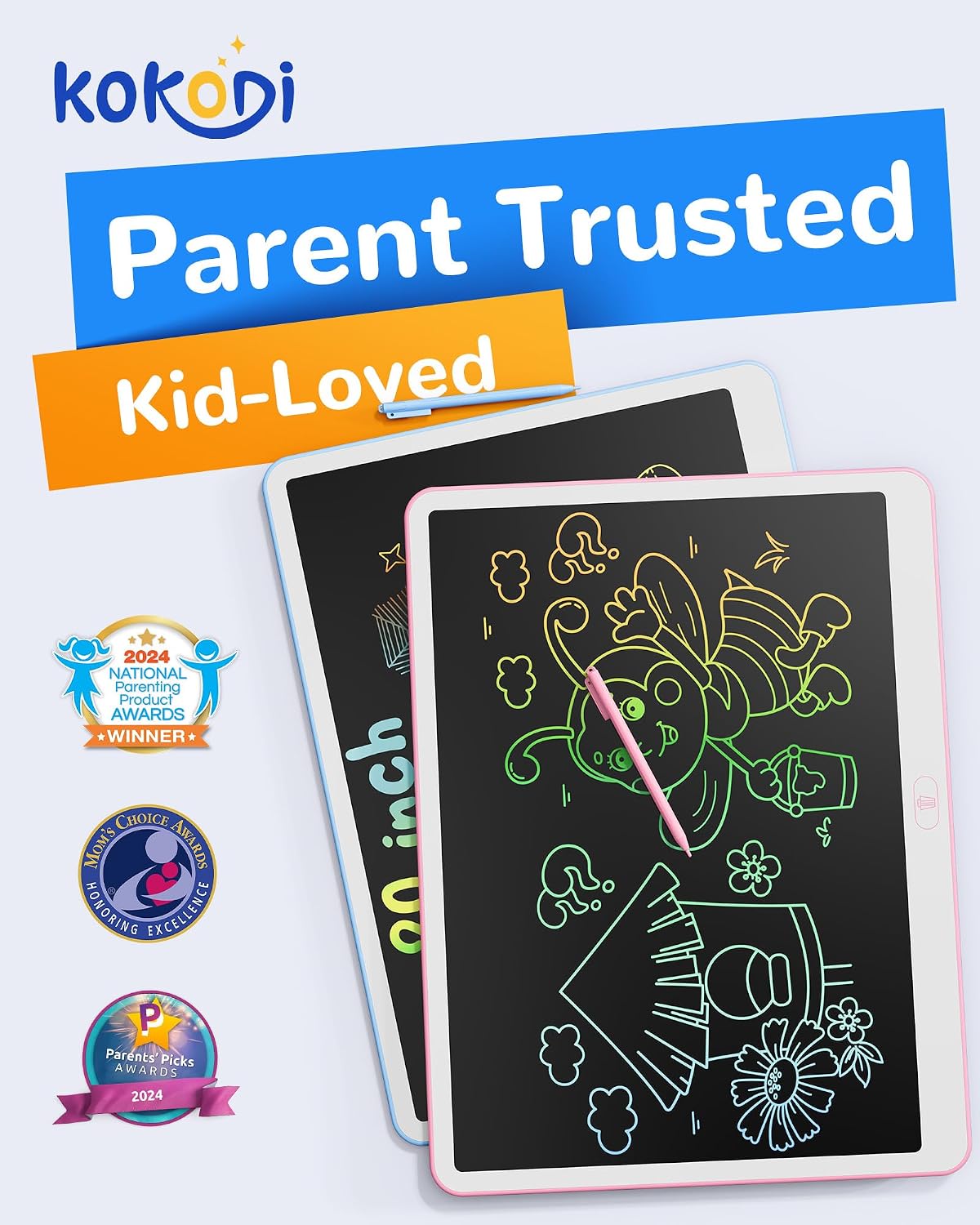 KOKODI LCD Writing Tablet - Pink / 20in - image 2